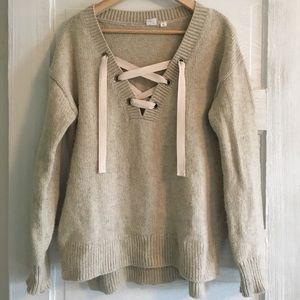 Lace-up sweater